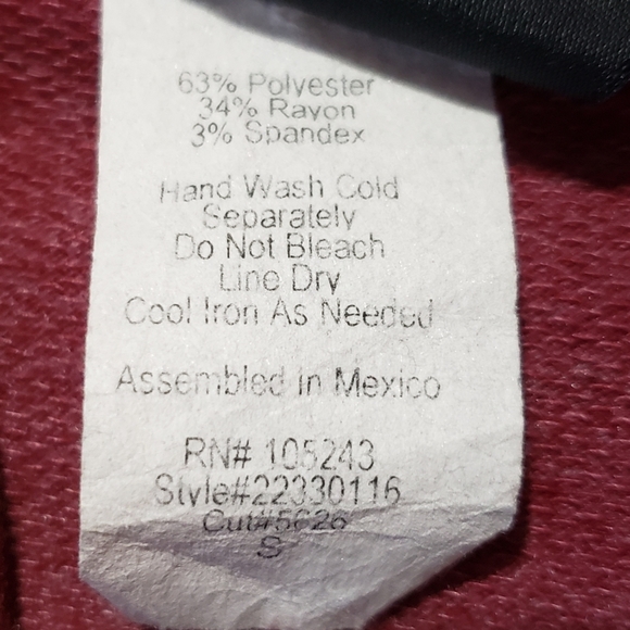 Bobeau Womens S Open Front Asymmetrical Top One Button Heather Burgundy - Picture 5 of 5